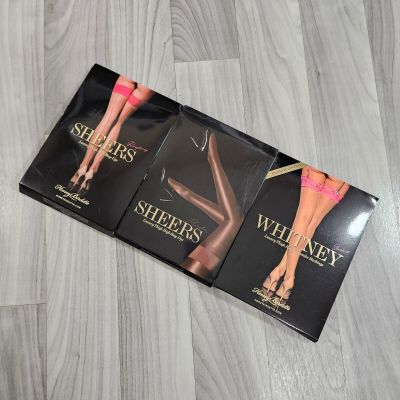 Honey Birdette Luxury Stockings Hosiery Bundle Size M Whitney, Mocha, Raspberry